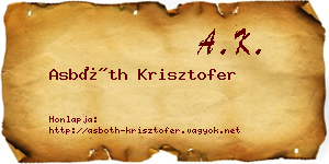 Asbóth Krisztofer névjegykártya